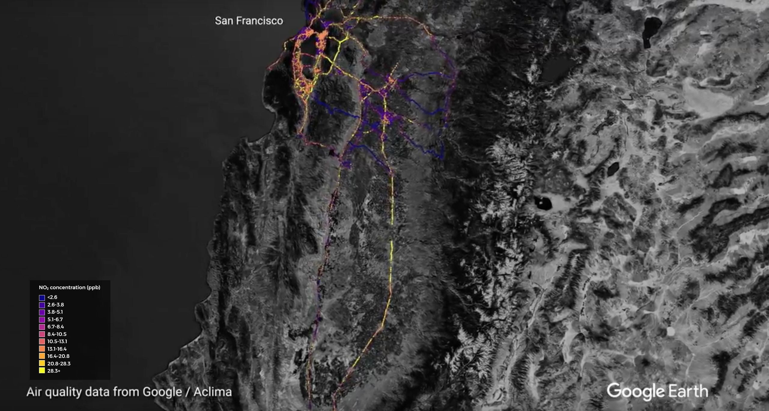 100,000 miles and more than one billion data points of air quality information from California in 2015 to 2017.